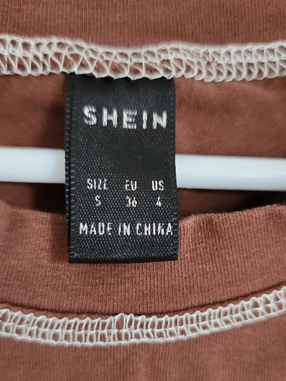 SHEIN Brown Cropped Tee with White Skeleton Skate Graphic - Picture 2 of 6